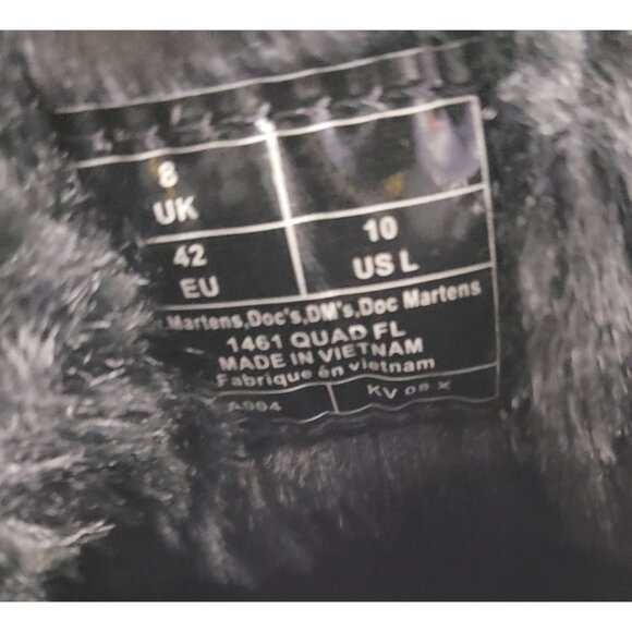 Dr. Martens 1461 Quad Fur Oxford Platform Shoe Women Black Glitter Leather US 10 - Picture 6 of 12